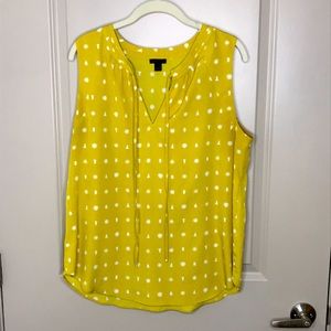 Ann Taylor Sleeveless Blouse - Yellow
